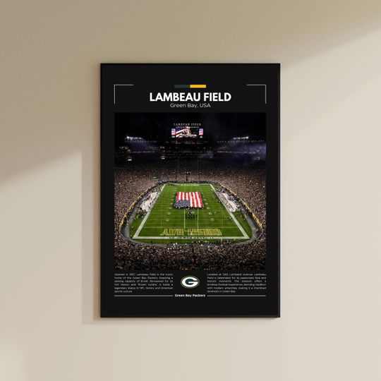Lambeau Field Print | Vintage Green Bay Packers Poster