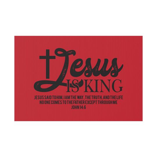 Jesus is King Yard Sign: Christian Outdoor Decor, Religious Gift