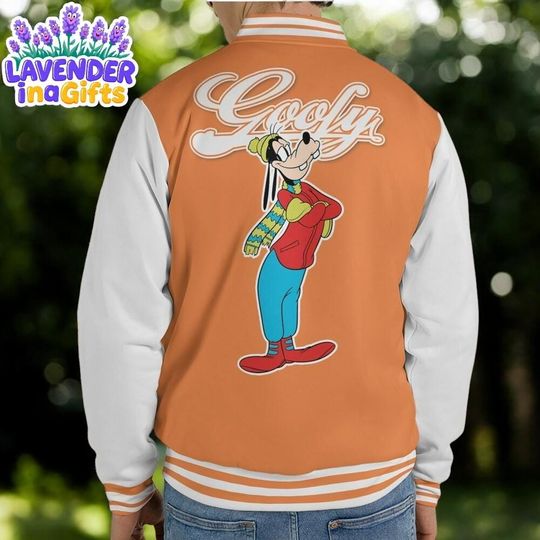 Custom Winter Goofy Basic Happy Jacket, Personalized Disney Varsity - Windproof Knit Fabric, Snap Button, Unisex Gift