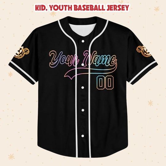 Personalize Disney Mickey and Co Halloween Baseball Jerseys