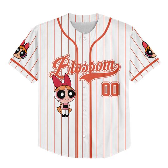 Custom The Powerpuff Girls Blossom Baseball Jersey