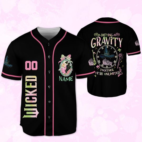 Personalized Wicked Baseball Jersey, Wicked The Musical Wizard Movie Glinda Elphaba Kids Youth Adults Birthday Jersey, Family Group Shirt