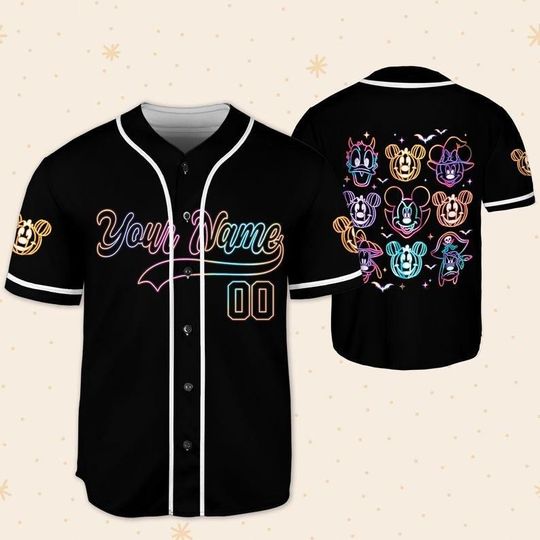 Personalize Disney Mickey and Co Halloween Baseball Jerseys