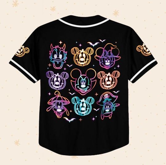 Personalize Disney Mickey and Co Halloween Baseball Jerseys