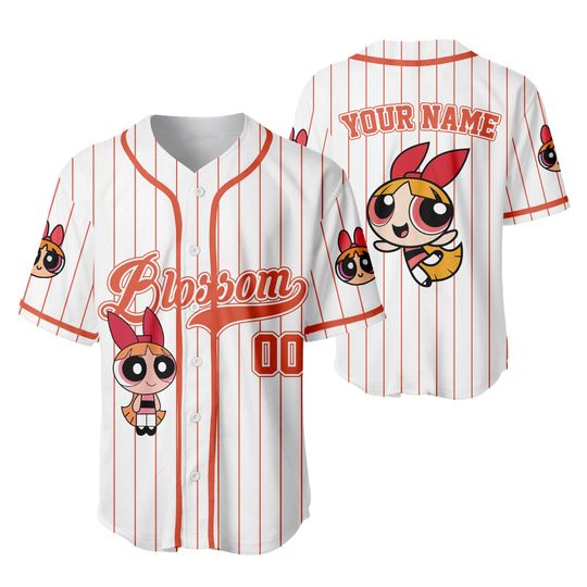 Custom The Powerpuff Girls Blossom Baseball Jersey