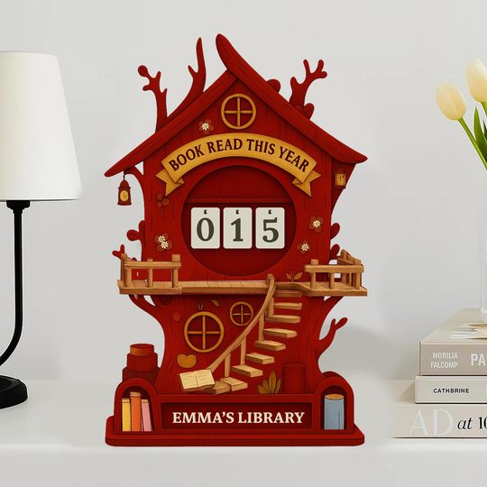 Personalized Forest Books Read Tracker - TreeHouse Books Read This Year