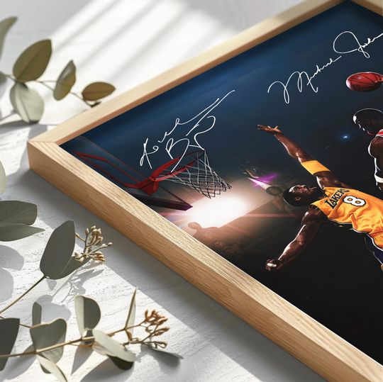 Michael Jordan Guarding Kobe Bryant Poster Vertical Premium Matte