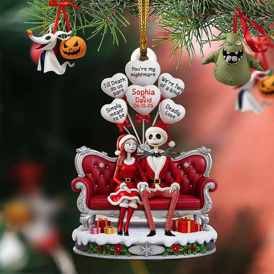 Personalized Nightmare Before Christmas Ornament, Acrylic Family Gift
