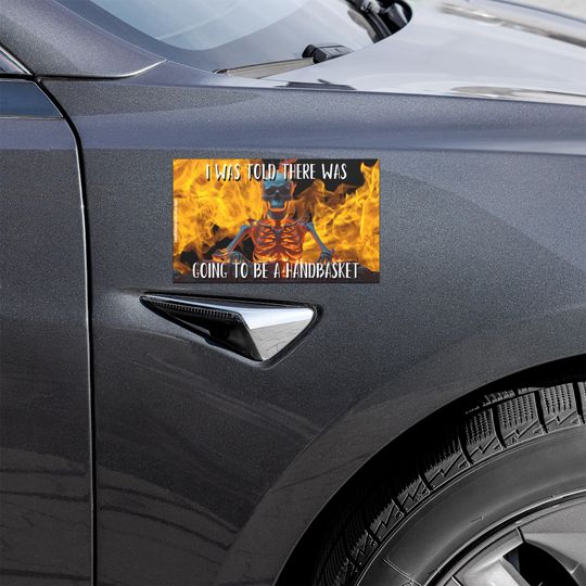 Funny Skeleton Car Magnet: Hellfire Humor, Gothic Accessory
