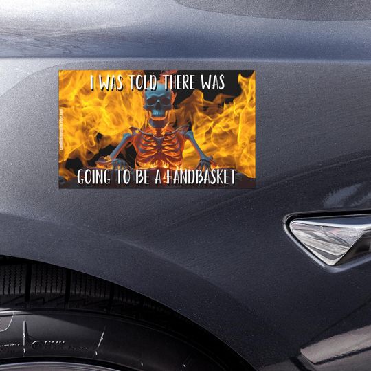 Funny Skeleton Car Magnet: Hellfire Humor, Gothic Accessory