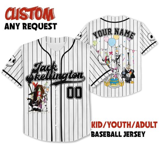 Personalized The Nightmare Before Christmas Birthday Birthday Baseball Jersey