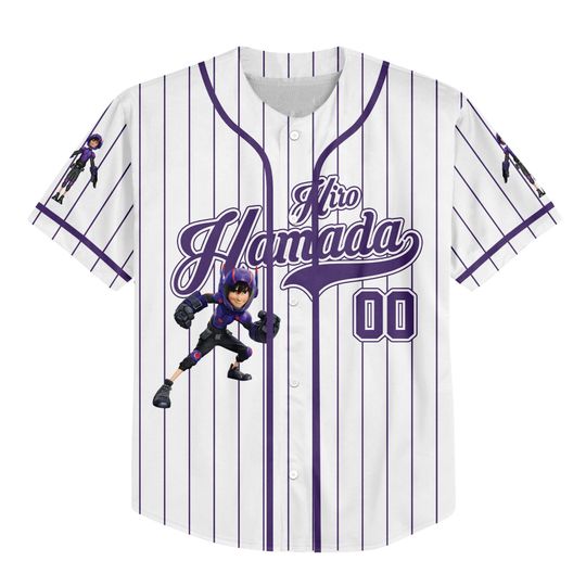 Custom Hiro Hamada Big Hero 6 Baseball Jersey