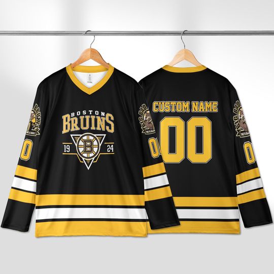 Boston Bruins Hockey Jersey, Custom Name Number NHL Jersey, Vintage Boston Hockey Shirt, Personalized Bruins Fan Gift, Team Sportswear