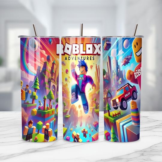 Roblox Tumbler Wrap, Cartoon Characters, Sublimation Design