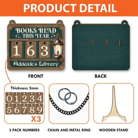 Custom Book Tracker Shelf Sign: Personalized Reading Counter
