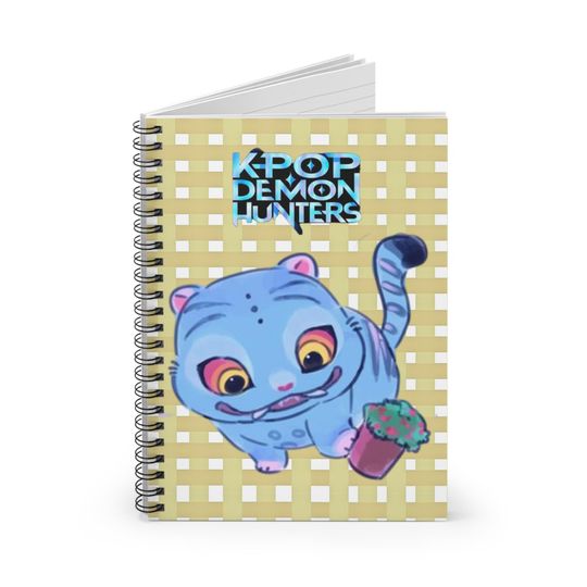K-Pop Demon Hunters, Derpy Spiral Notebook, Cute Cat Journal