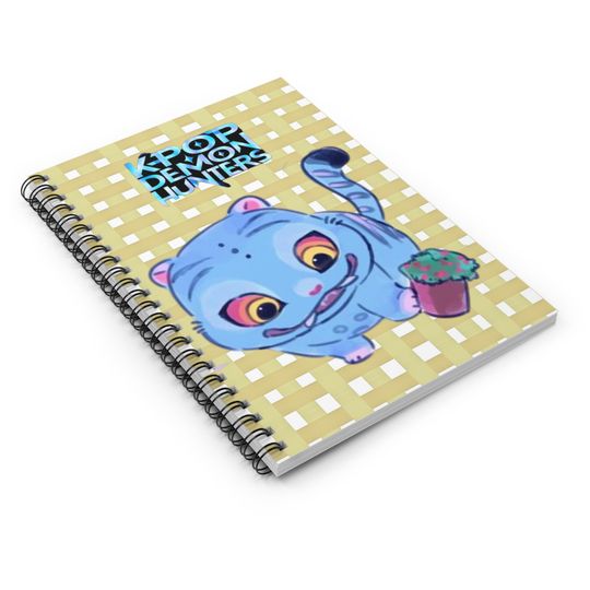 K-Pop Demon Hunters, Derpy Spiral Notebook, Cute Cat Journal