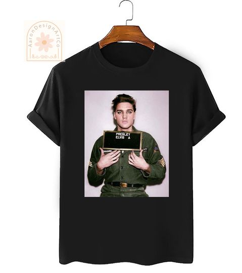 Elvis Presley Mugshot Shirt, Elvis Presley Army Shirt, Elvis Presley Shirt