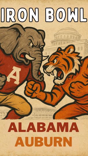 Retro College Football Rivalry Posters