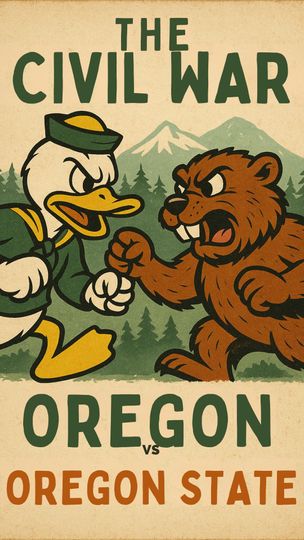 Retro College Football Rivalry Posters