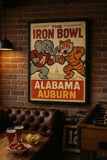 Retro College Football Rivalry Posters