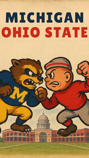 Retro College Football Rivalry Posters