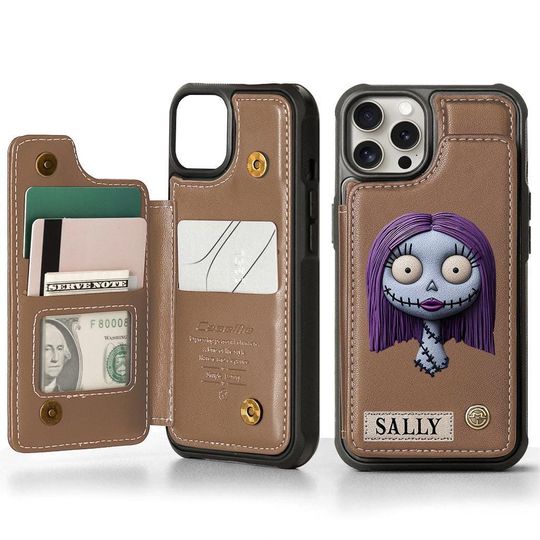 Jack and Sally Wallet Phone Case, Gothic Nightmare Before Christmas, PU Leather