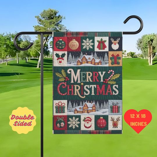 Christmas Garden Flag: Santa, Reindeer, Festive Winter Decor