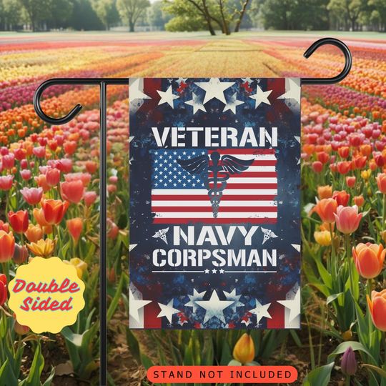 Navy Corpsman Garden Flag: Patriotic Military Yard Decor