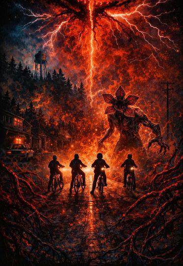 Stranger Things Poster - Retro Gothic Wall Art Prints