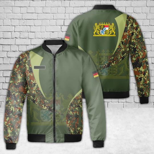 German Bavaria Camo Bomber Jacket - Military Style Outerwear