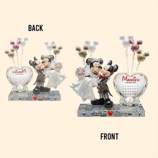 Personalized Mouse Couple Wedding Plaque, Custom Acrylic Keepsake, Anniversary Love Gift