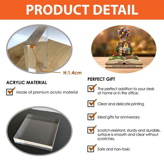 Custom Carl & Ellie Couple Acrylic Plaque | Custom Anniversary  Wedding Gift