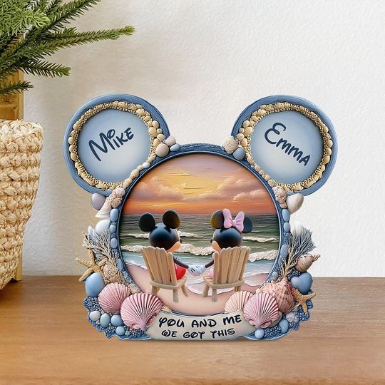 Personalized Mouse Couple Wedding Plaque, Custom Acrylic Ornament Keepsake Gift for Anniversary