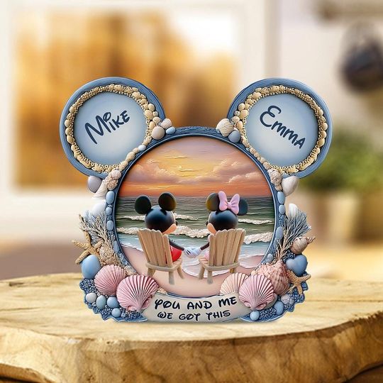 Personalized Mouse Couple Wedding Plaque, Custom Acrylic Ornament Keepsake Gift for Anniversary