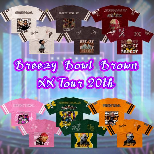 Chris Brown Crop Tops Jersey Shirt for Women Breezy Bowl XX Tour 20th