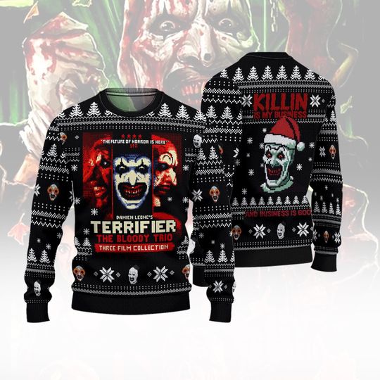 Terrifier Clown Ugly Christmas Sweater - Horror Holiday Pullover