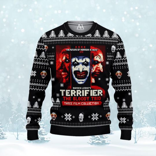 Terrifier Clown Ugly Christmas Sweater - Horror Holiday Pullover