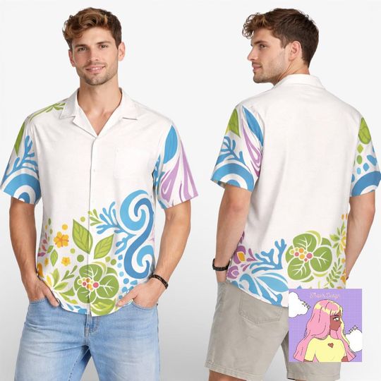 Disney Lookout Cay at Lighthouse Point Sand Pattern Hawaiian, Tropical Beach Disney Aloha Vacation Tee