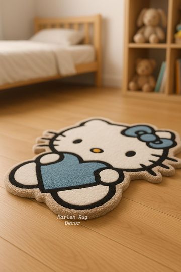 Hello Kitty Blue Heart Shaped Rug