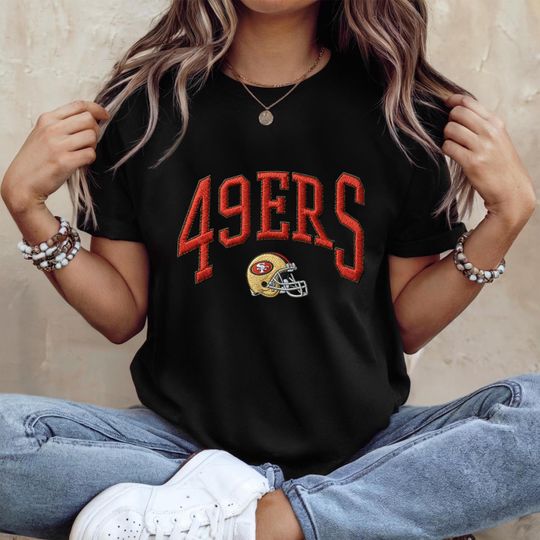 Embroidered 49ERS Oversized Sweatshirt, Unisex College Sweater, Vintage Streetwear Pullover