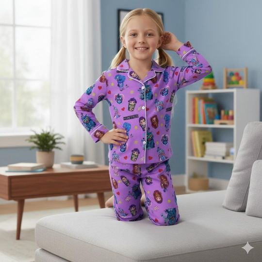 Kpop Character Pajama Set with Pocket