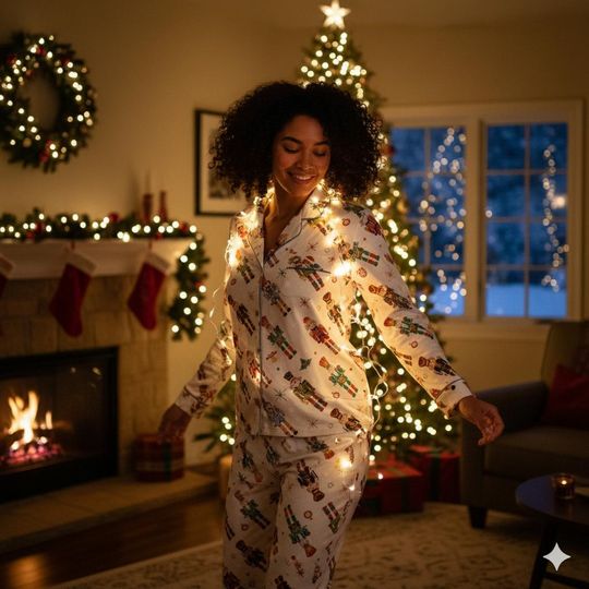 Nutcracker Christmas Pajama Set with Pocket