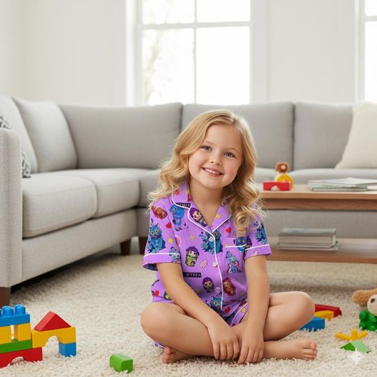 Kpop Character Pajama Set with Pocket