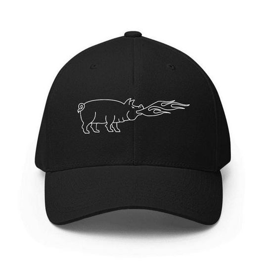 Noveske Flaming Pig Logo Printed Baseball Cap Adjustable