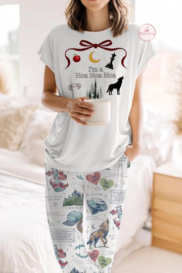 Twilight Saga Pajama Set,Team Edward Jacob Sleepwear,Vampire Saga Sleepwear,Movies pajamas,Hoa Hoa Hoa Pajamas set,Cozy Lounge Set for Women
