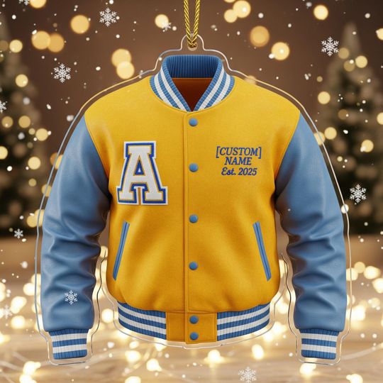 Los Angeles Chargers Ornament: Custom Varsity Jacket, Personalized Football Gift