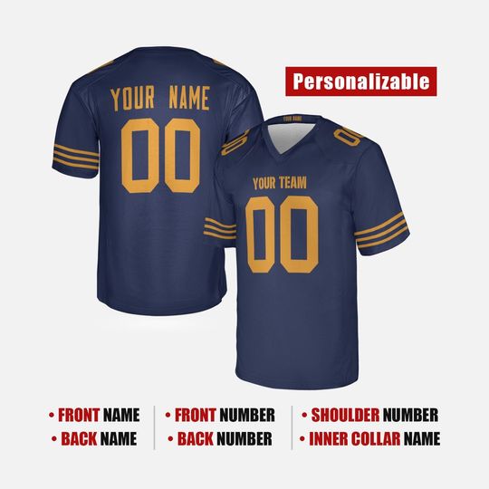 Custom Green Bay Packers 1923 Classic American Football Jersey, Navy, Game Jersey, Adult Sizes