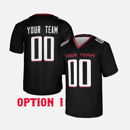 Custom Atlanta Falcons Football Jersey, White Black, Adult Sizes