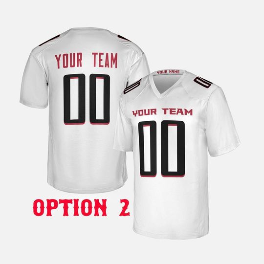Custom Atlanta Falcons Football Jersey, White Black, Adult Sizes